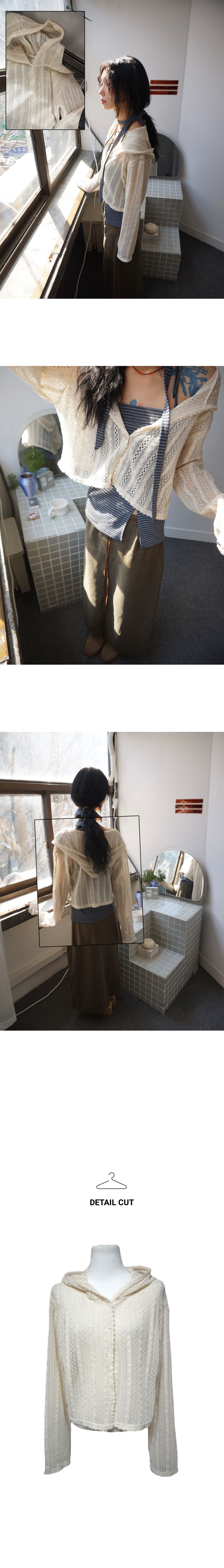 crochet hood cardigan 상세 이미지 6