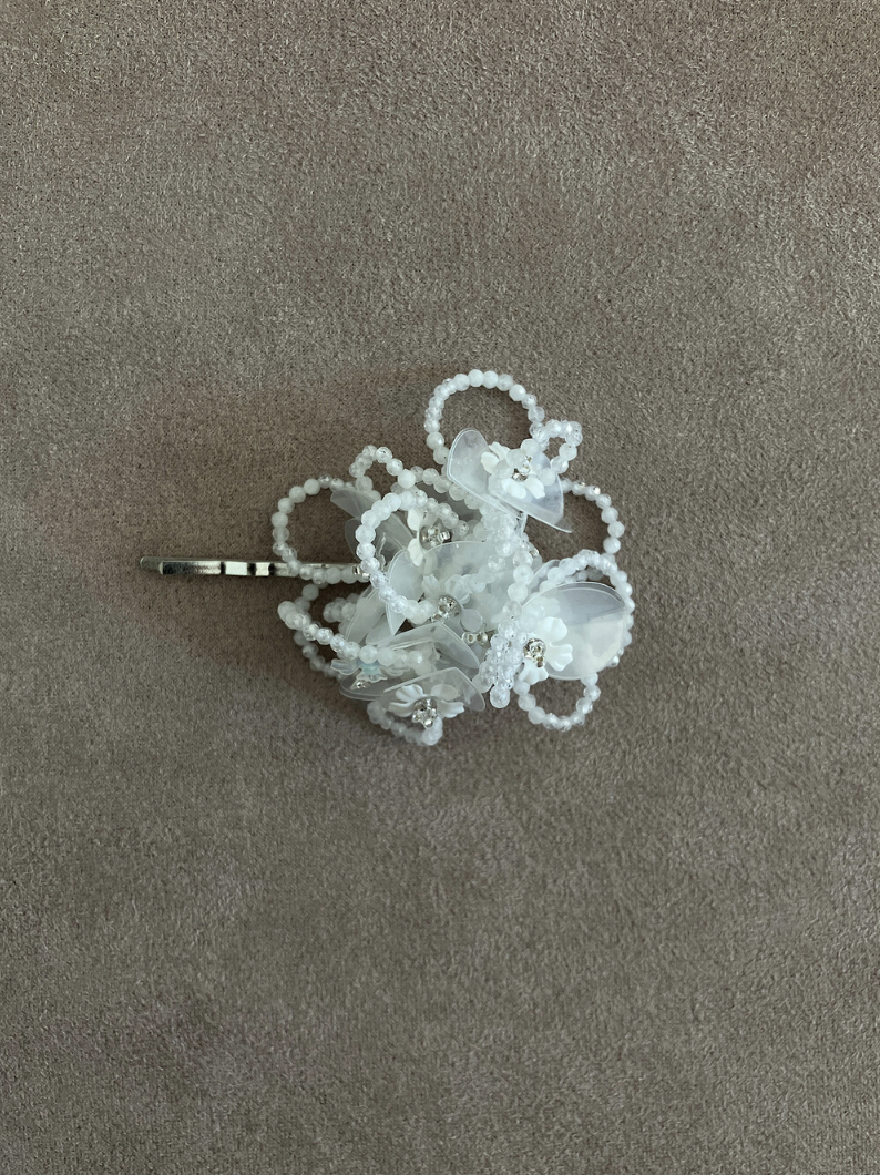 Bouquet stone hairpin - White