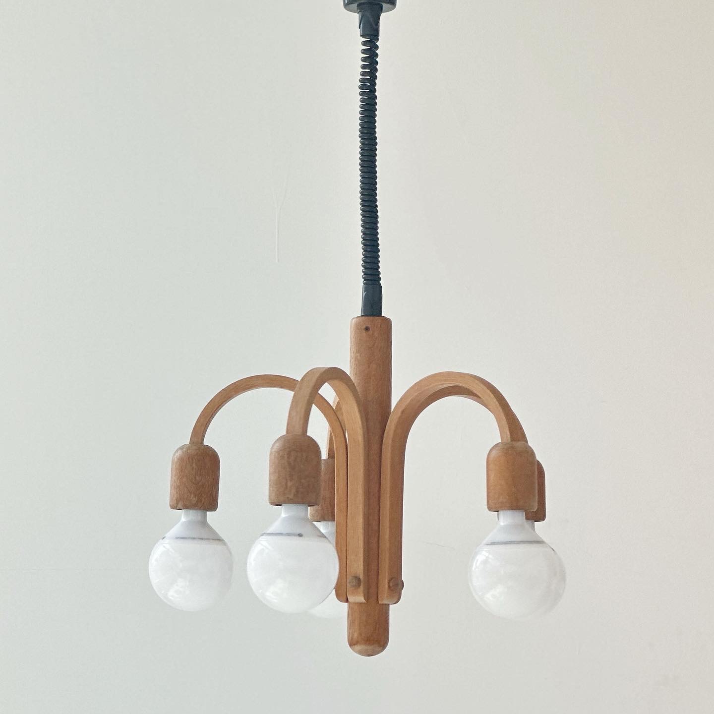 Rare Vintage)Teak lights Wooden Chandelier " Model4435” designed by