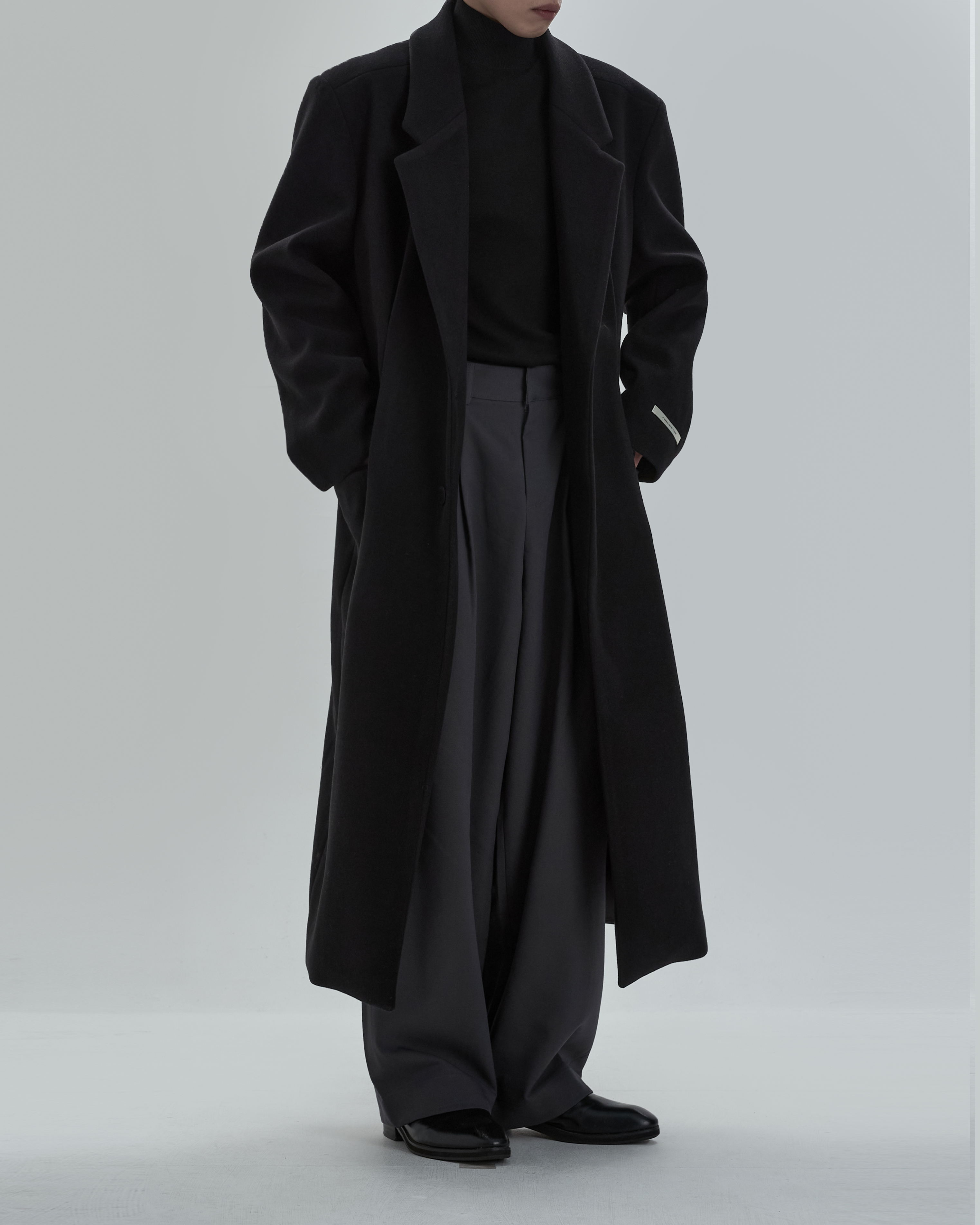 【新品未開封】RETØUCH 2Tuck Wide Slacks-black- 2Tuck Wide Slacks-black-