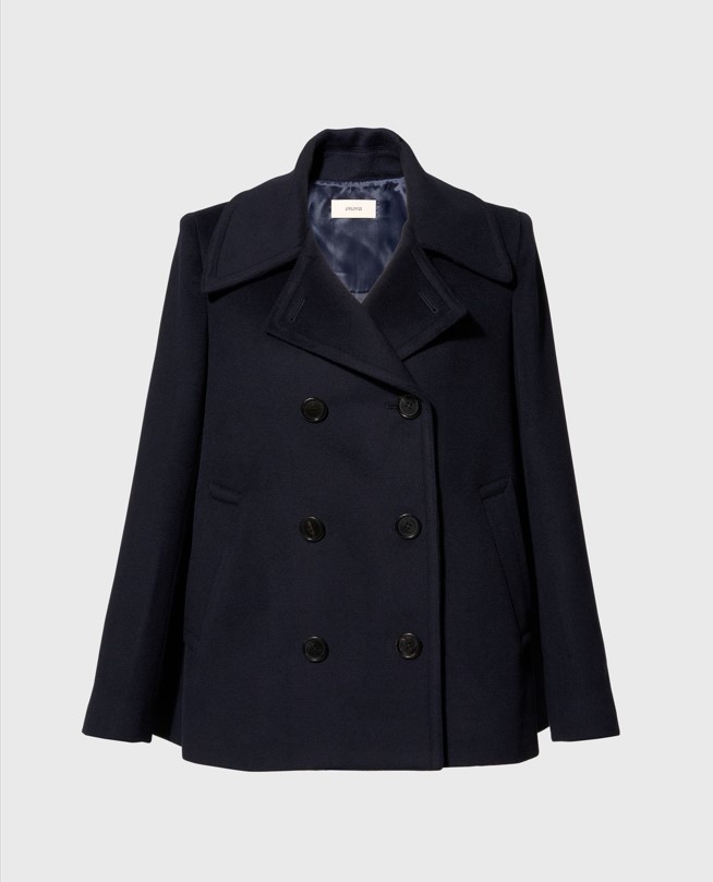 Onora Max Classic A Line Pea Coat Fabric by TEXCO made in ITALY