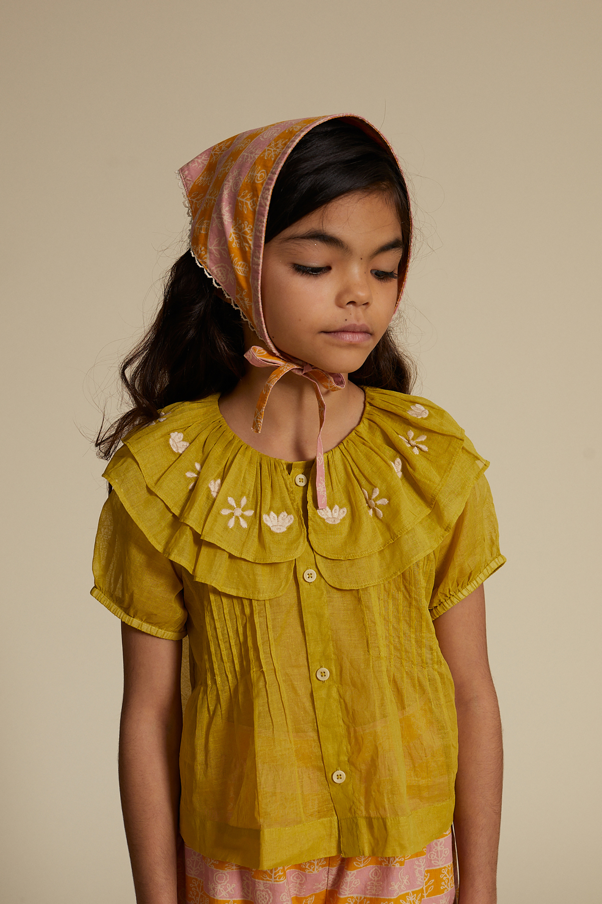 apolina kids SELINA BLOUSE（apolina kids Jean Blouse Alabaster 3-5y） 