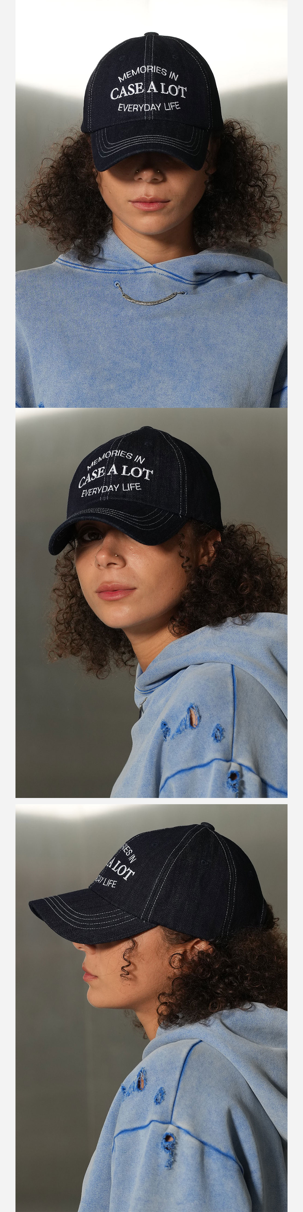 ★送料・関税込★CASE A LOT★Denim stitch ball cap★キャップ MUSINSA | CASE A LOT Denim stitch ball cap - indigo