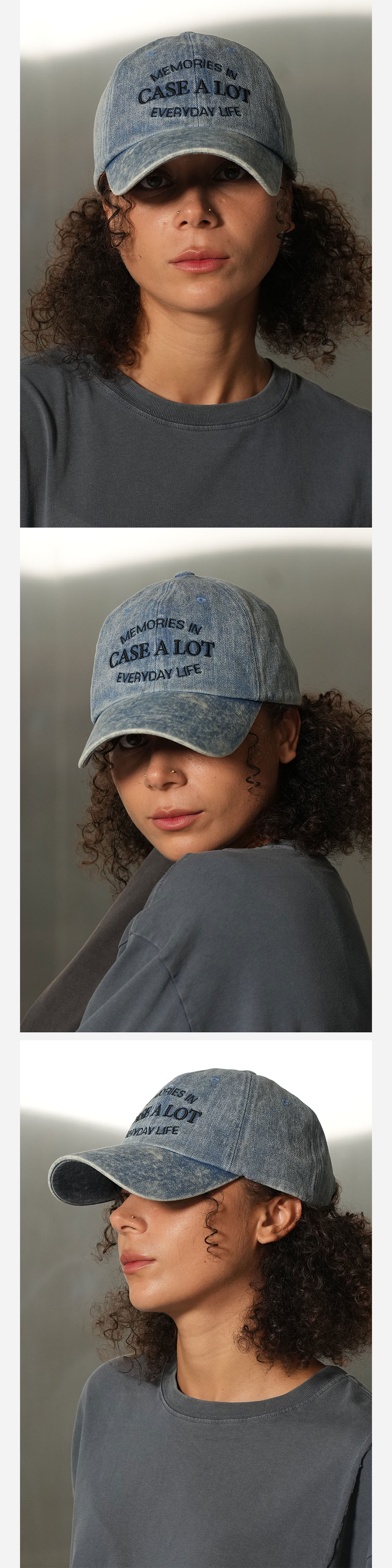 MUSINSA公式 | CASE A LOT Denim washing ball cap - deep blue