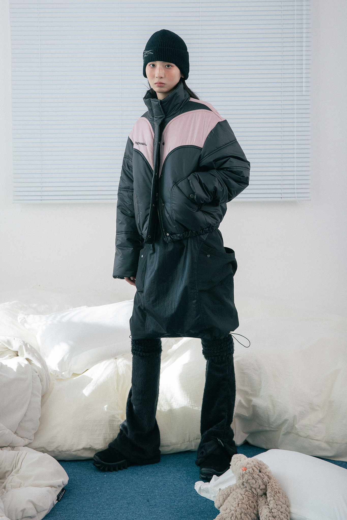◆hug your skin◆Puffer jacket 韓国発 hug your skin] puffer jacket (black) 正規品 韓国ブランド