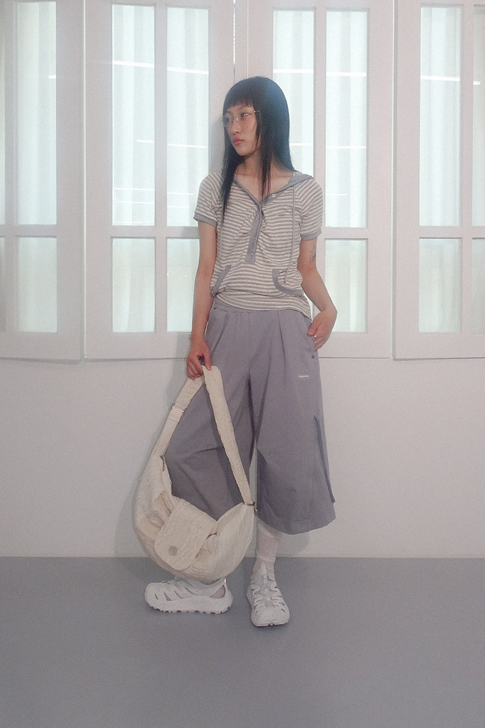 パンツ hug your skin bermuda pants MUSINSA | HUG YOUR SKIN Wide Bermuda pants (melange)