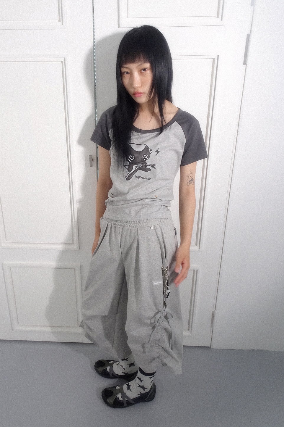 パンツ hug your skin bermuda pants MUSINSA | HUG YOUR SKIN Wide Bermuda pants (melange)