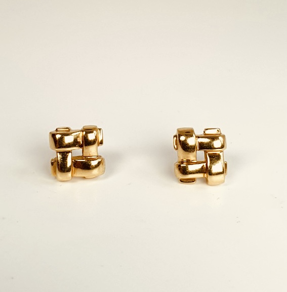 Vintage tiffany basic weave earrings yg