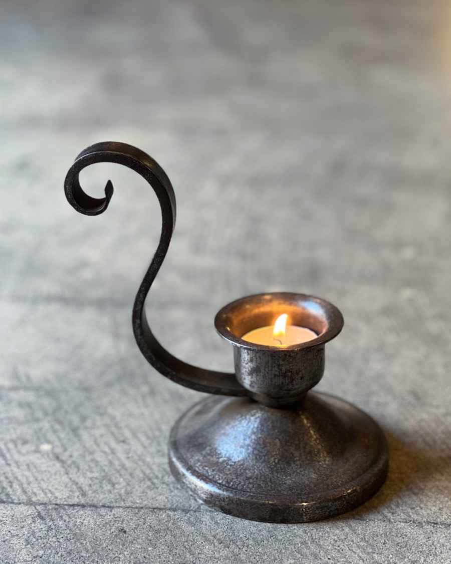 vintage tin candle holder