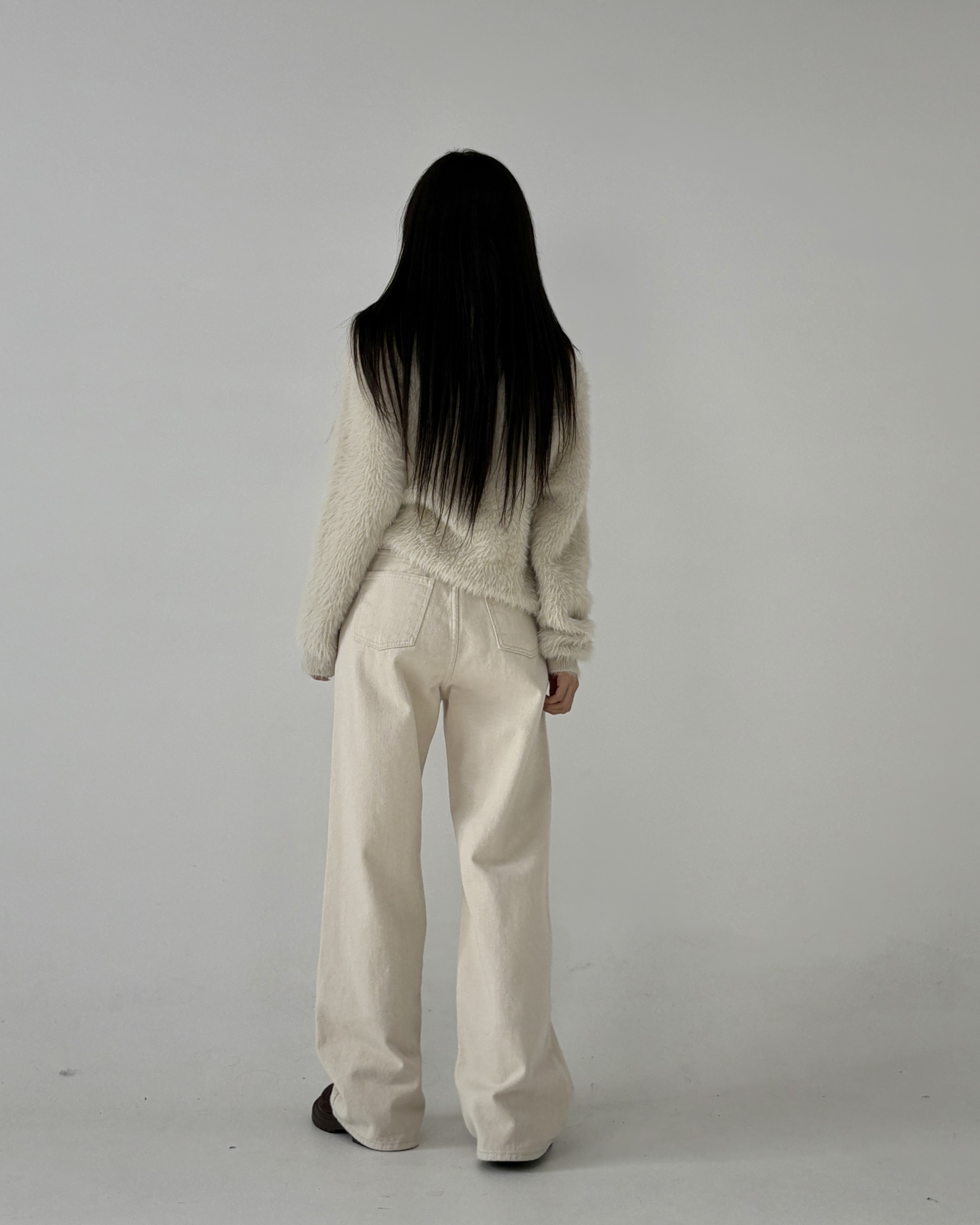 클래식 기모 팬츠🌡️ 일자바지, 기모바지, 일자핏, 피치기모, 화이트팬츠, 출근룩, 데일리룩 상세 이미지 12