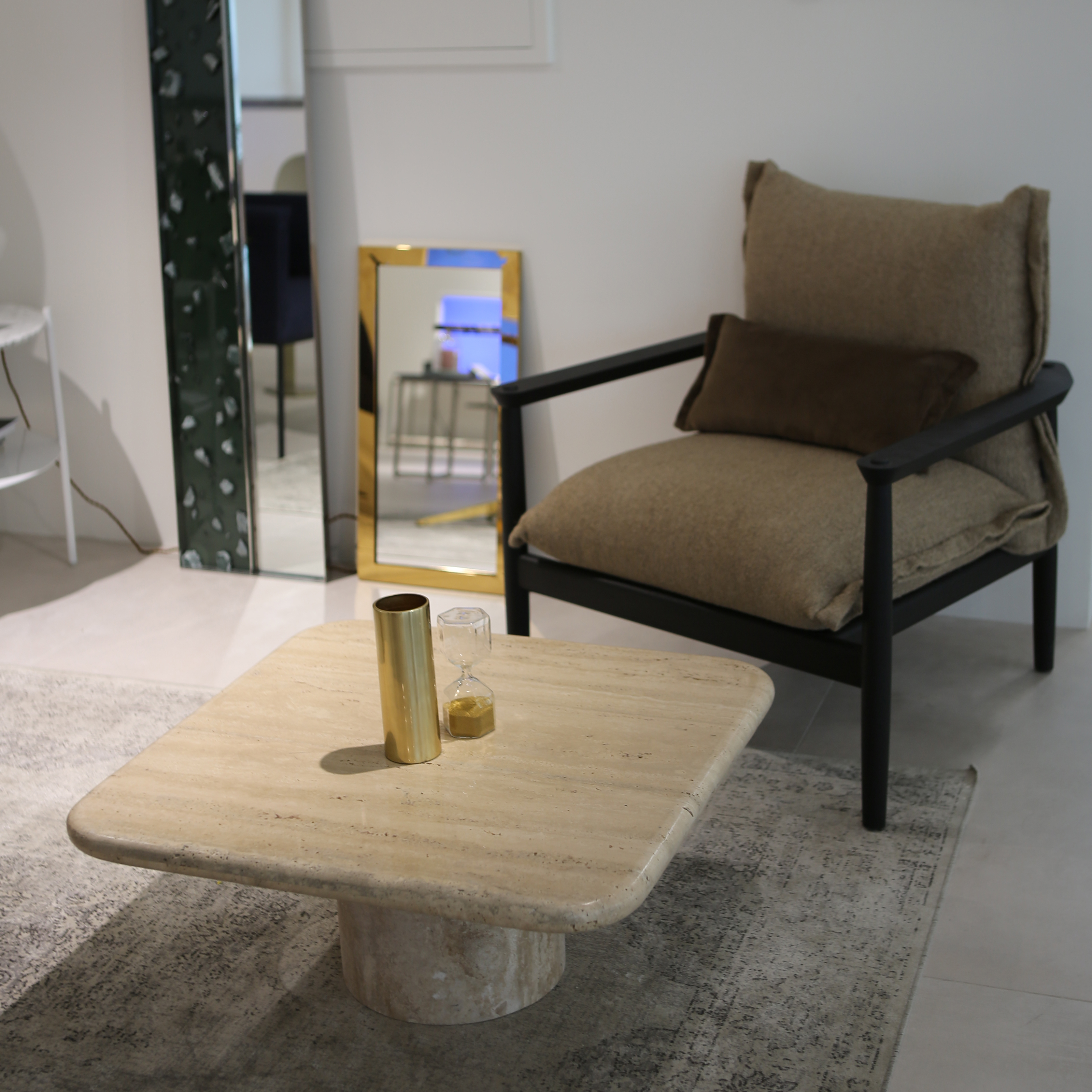 Classic Travertine Sofa Table