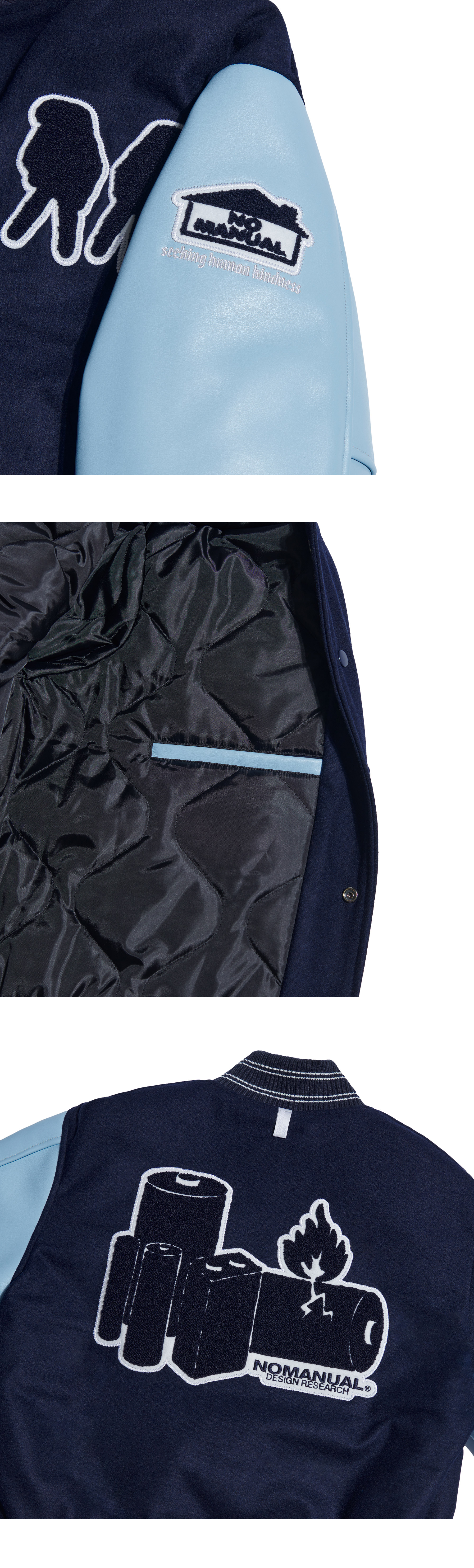 WL VARSITY JACKET - NAVY - nomanual