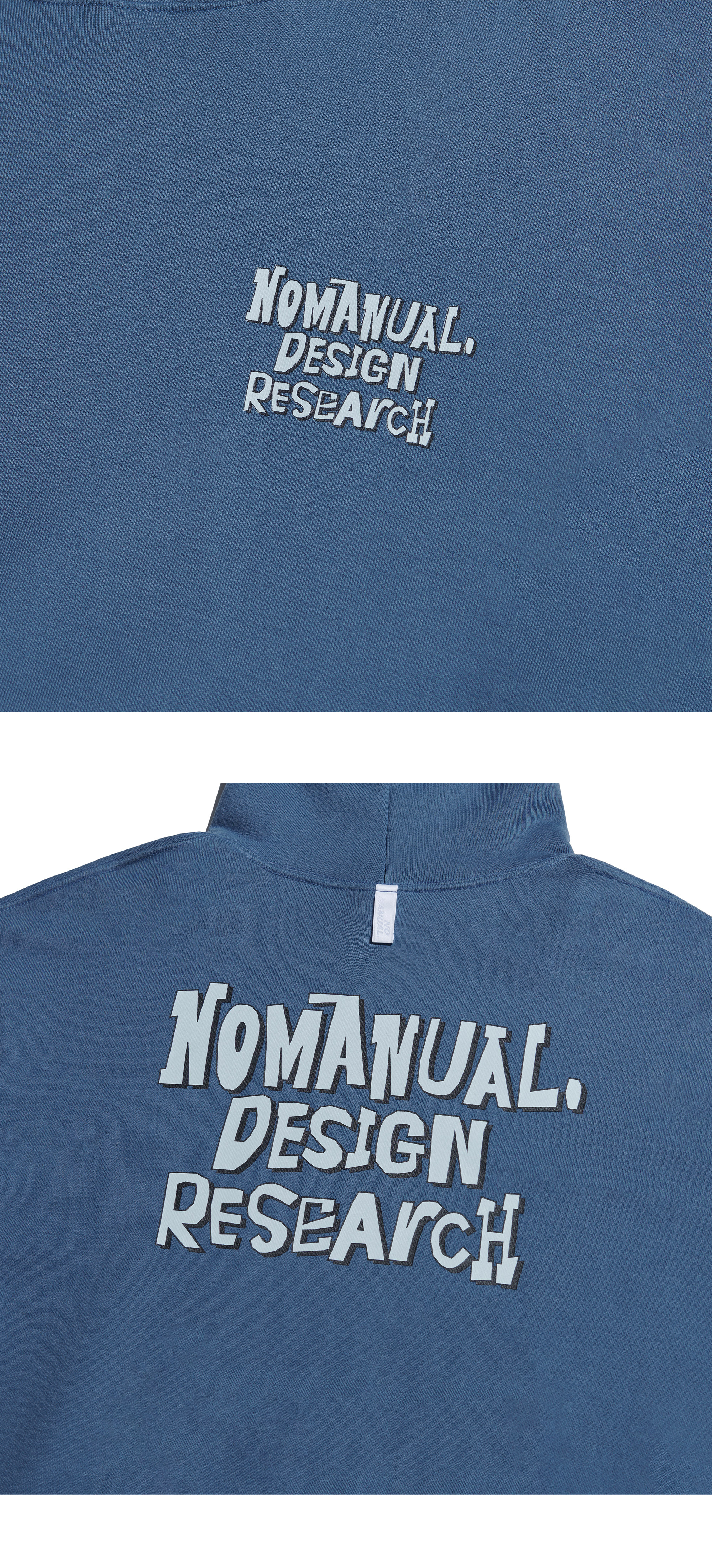 DOODLE LOGO HOODIE - LIGHT NAVY - nomanual