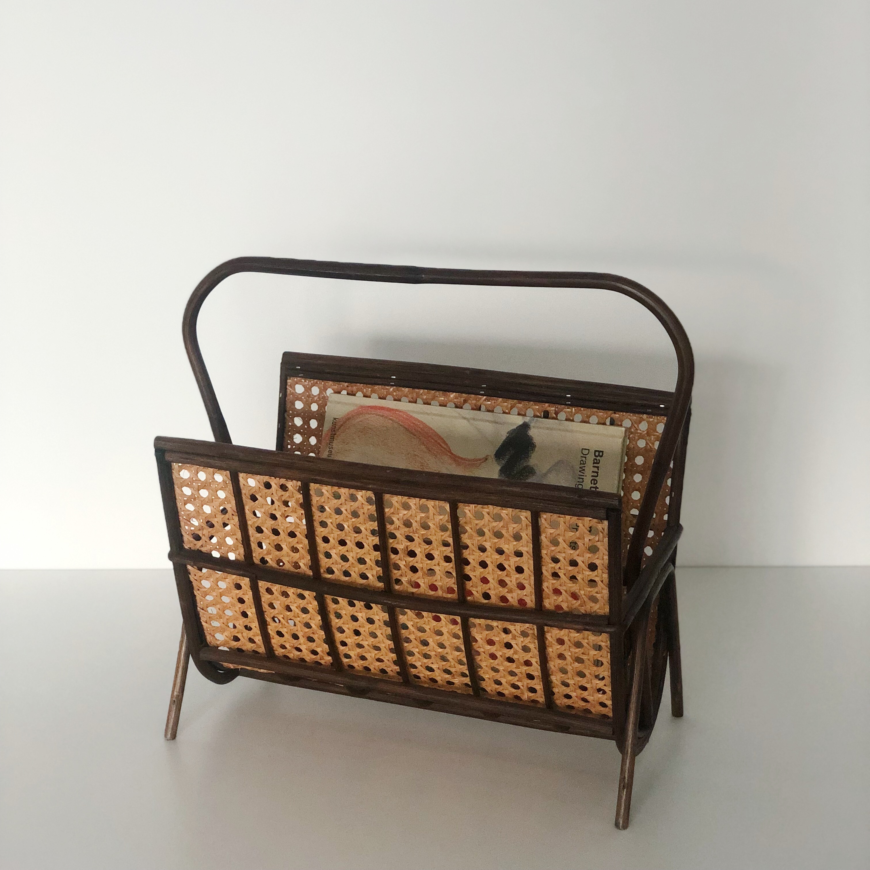 1970s Vintage Cane Magazine Holder