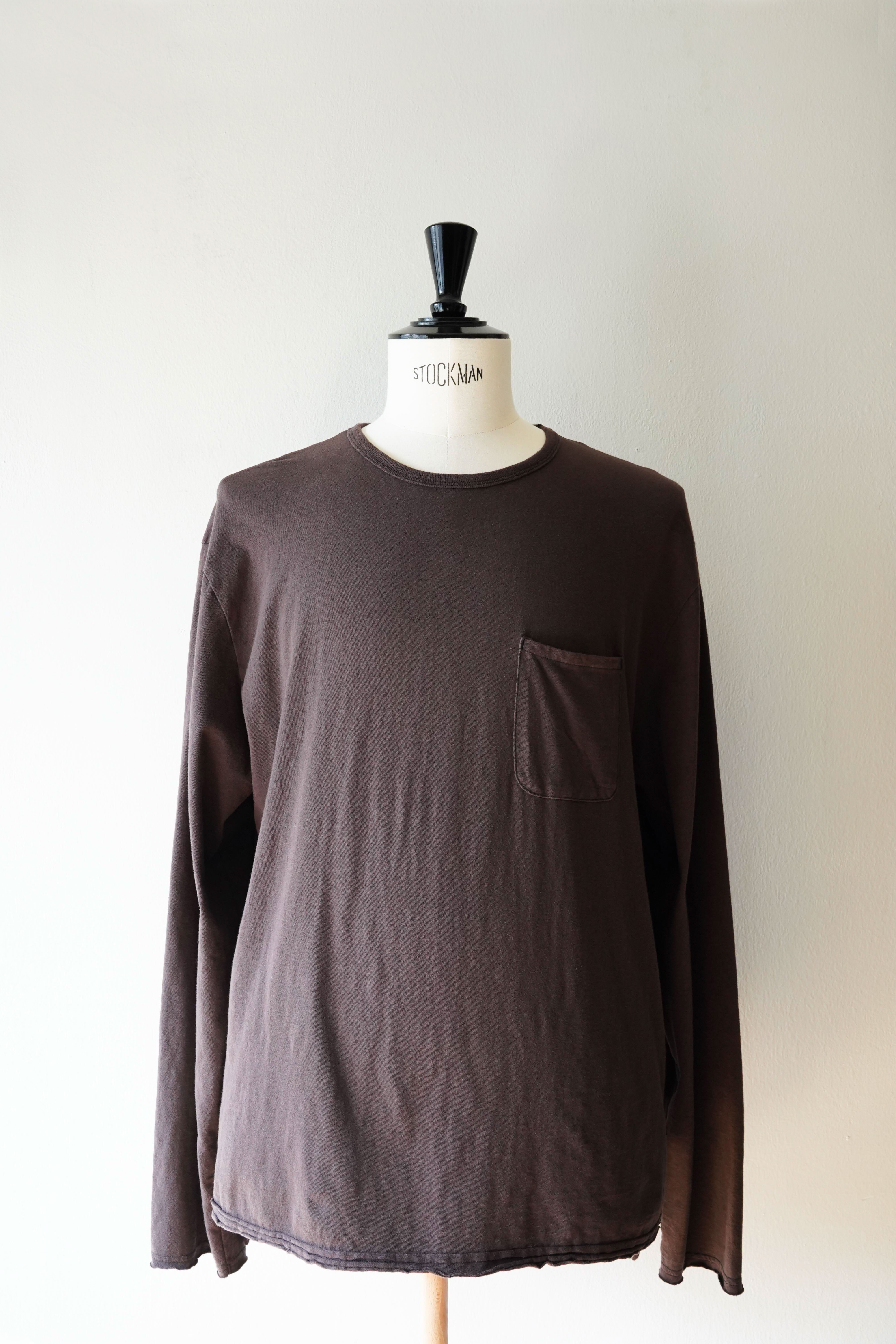 CUT-OFF LAYERED T-SHIRT (BROWN)