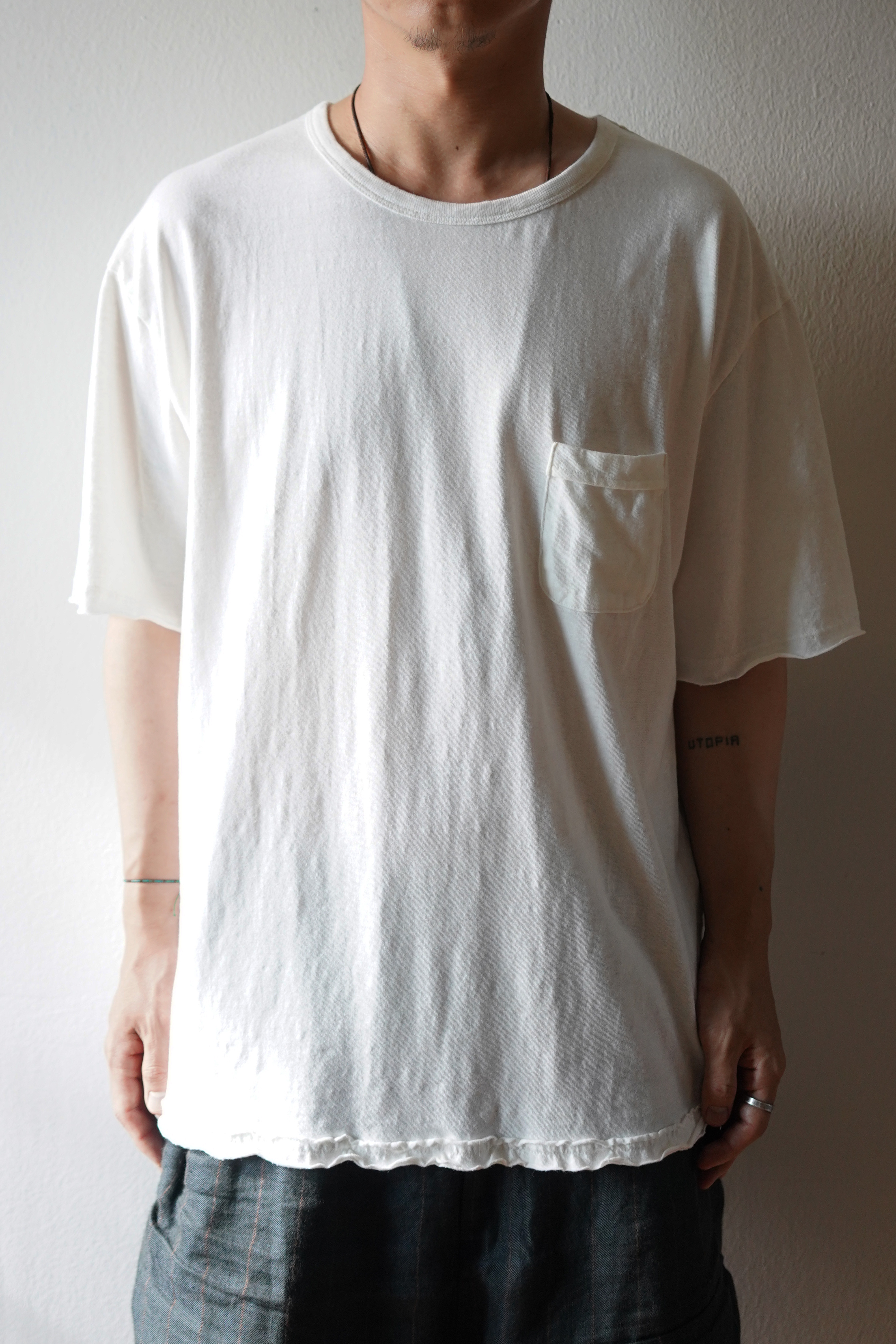 CUT- OFF LAYERED T-SHIRT (WHITE)