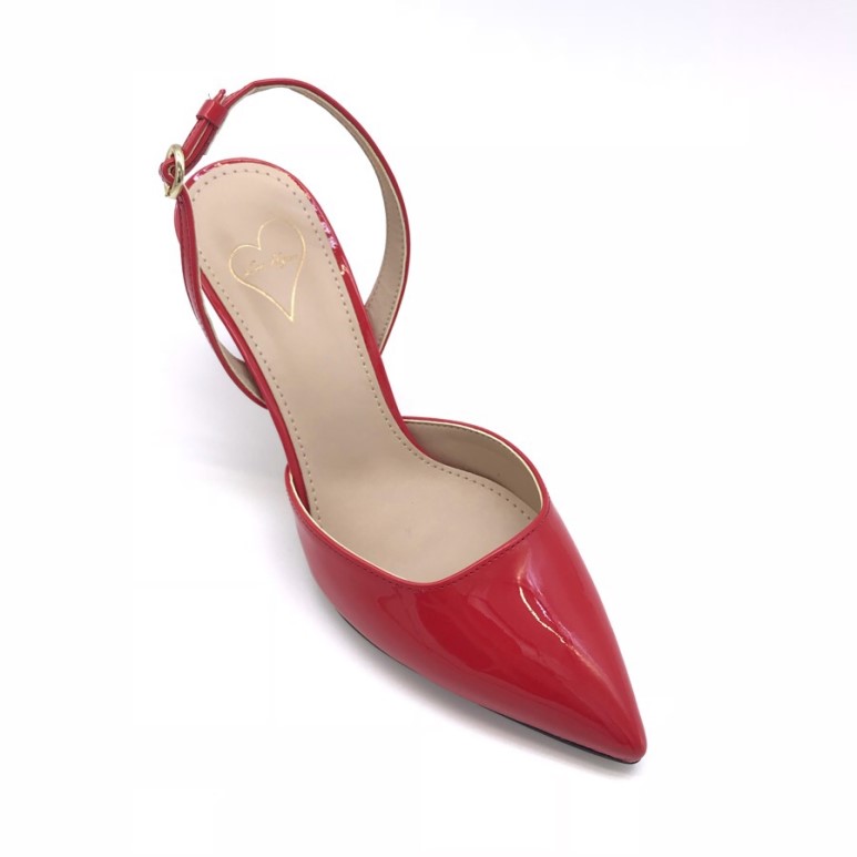 red sling backs