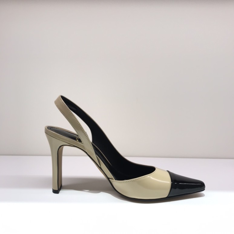 two tone slingback flats