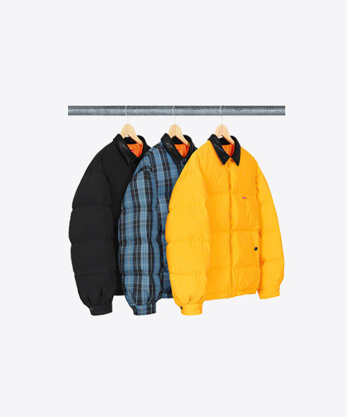 Supreme] Supreme Leather Collar Puffy Jacket