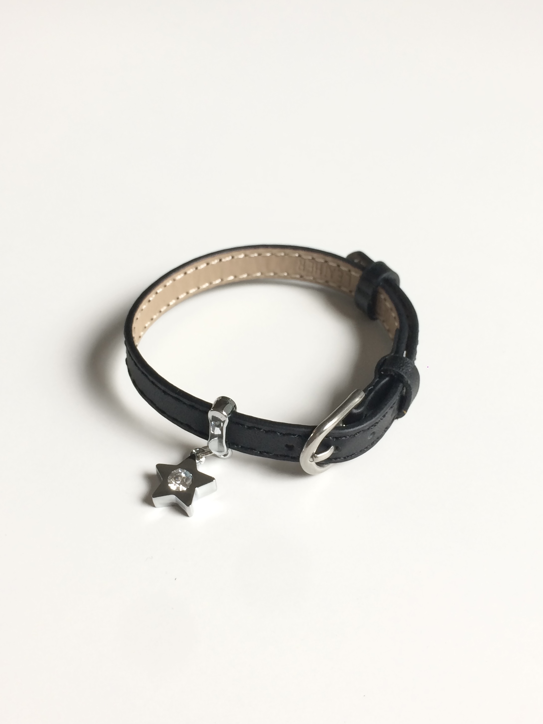 cubic star leather bracelet