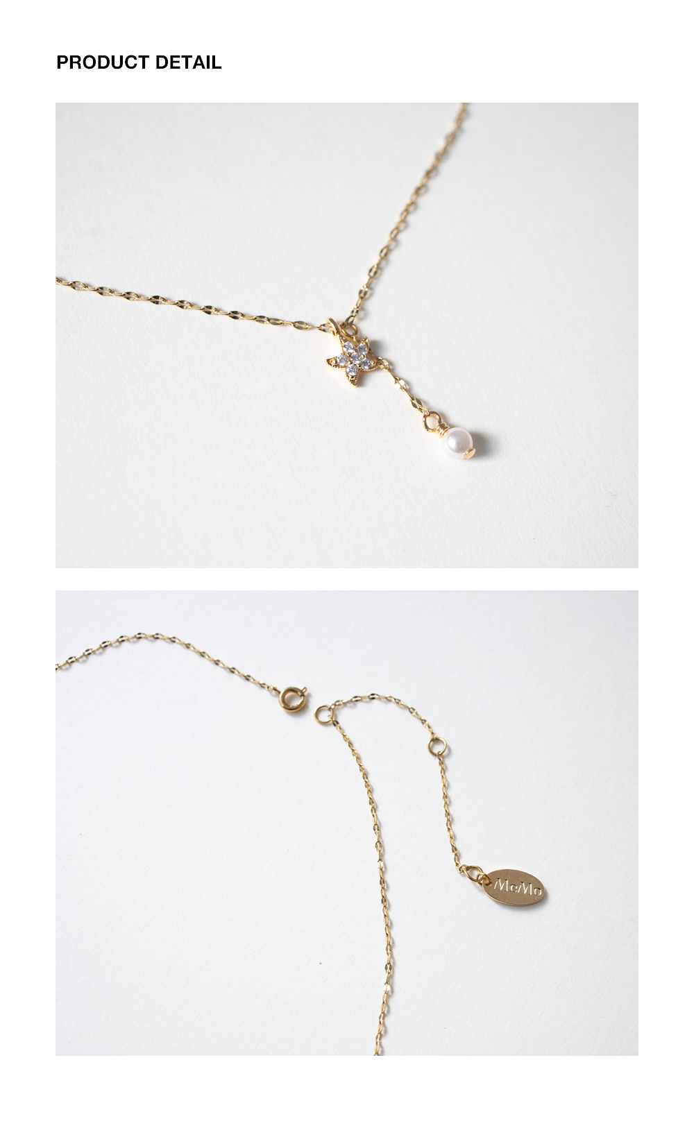 [MERRYMOTIVE] 韓国☆Little star and pearl layered Necklace Silver Crystal Embezzled Pearl Layered Necklace | Shin Ha Ri