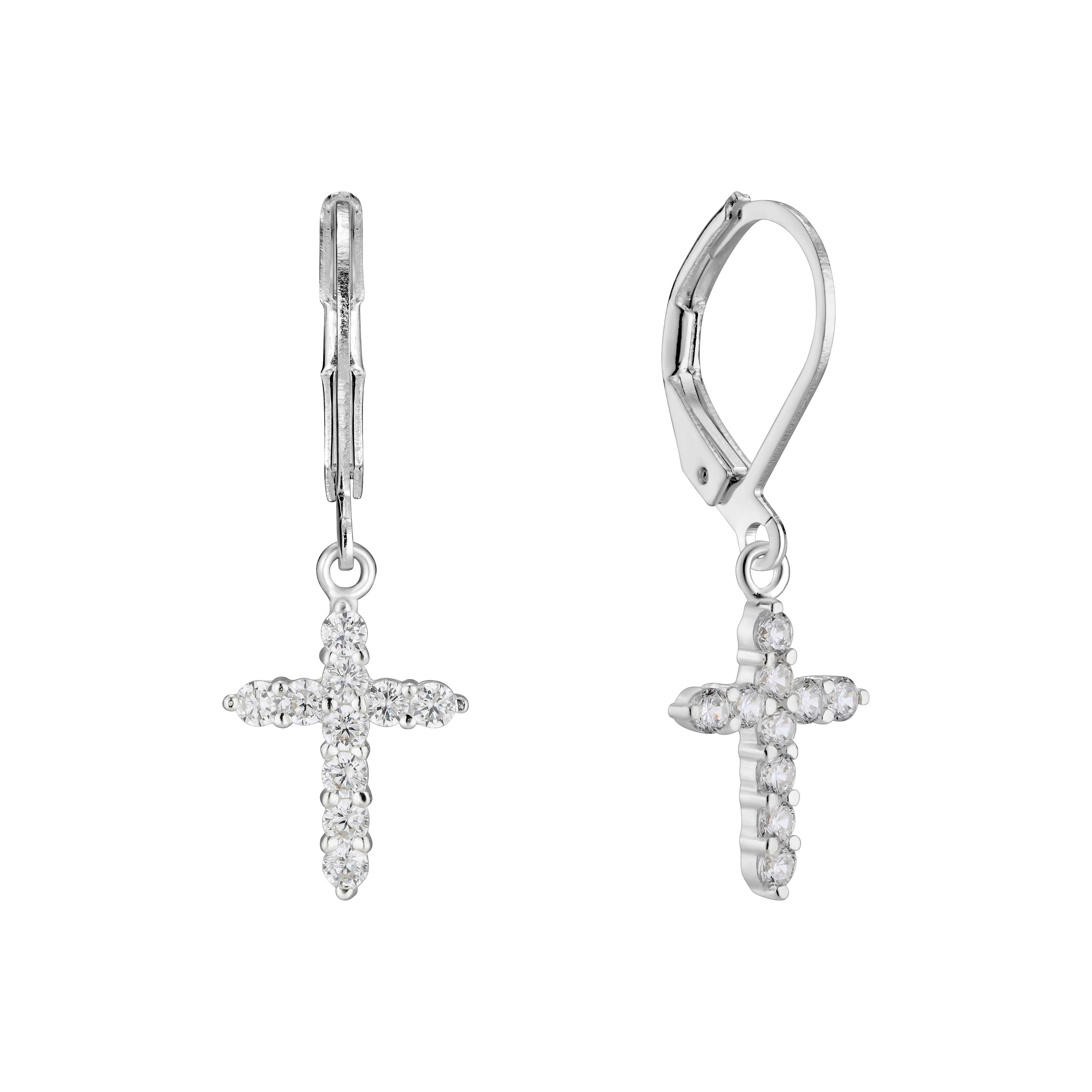 BLING CROSS EARRINGS