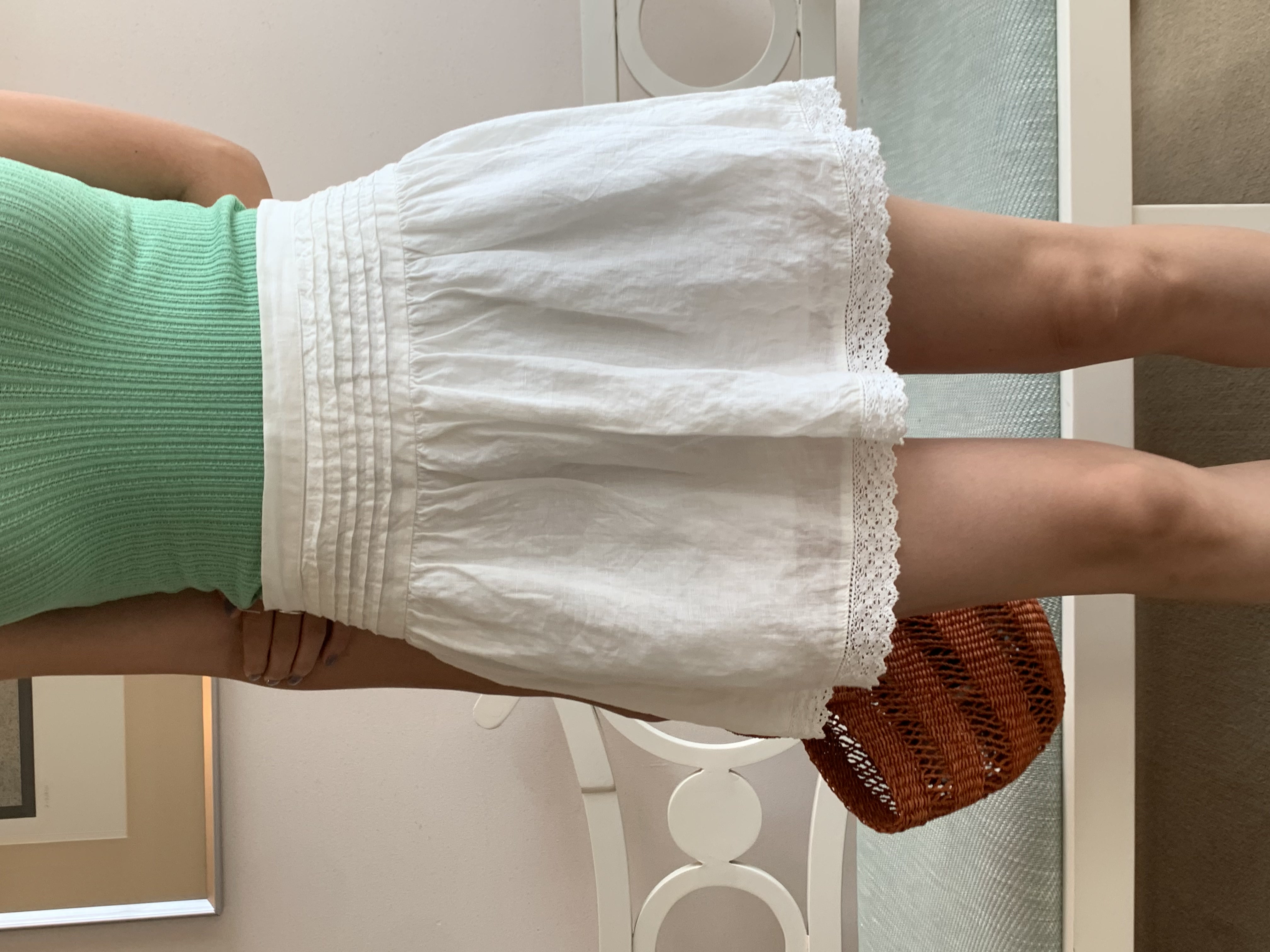 당일Vintage linen skirt