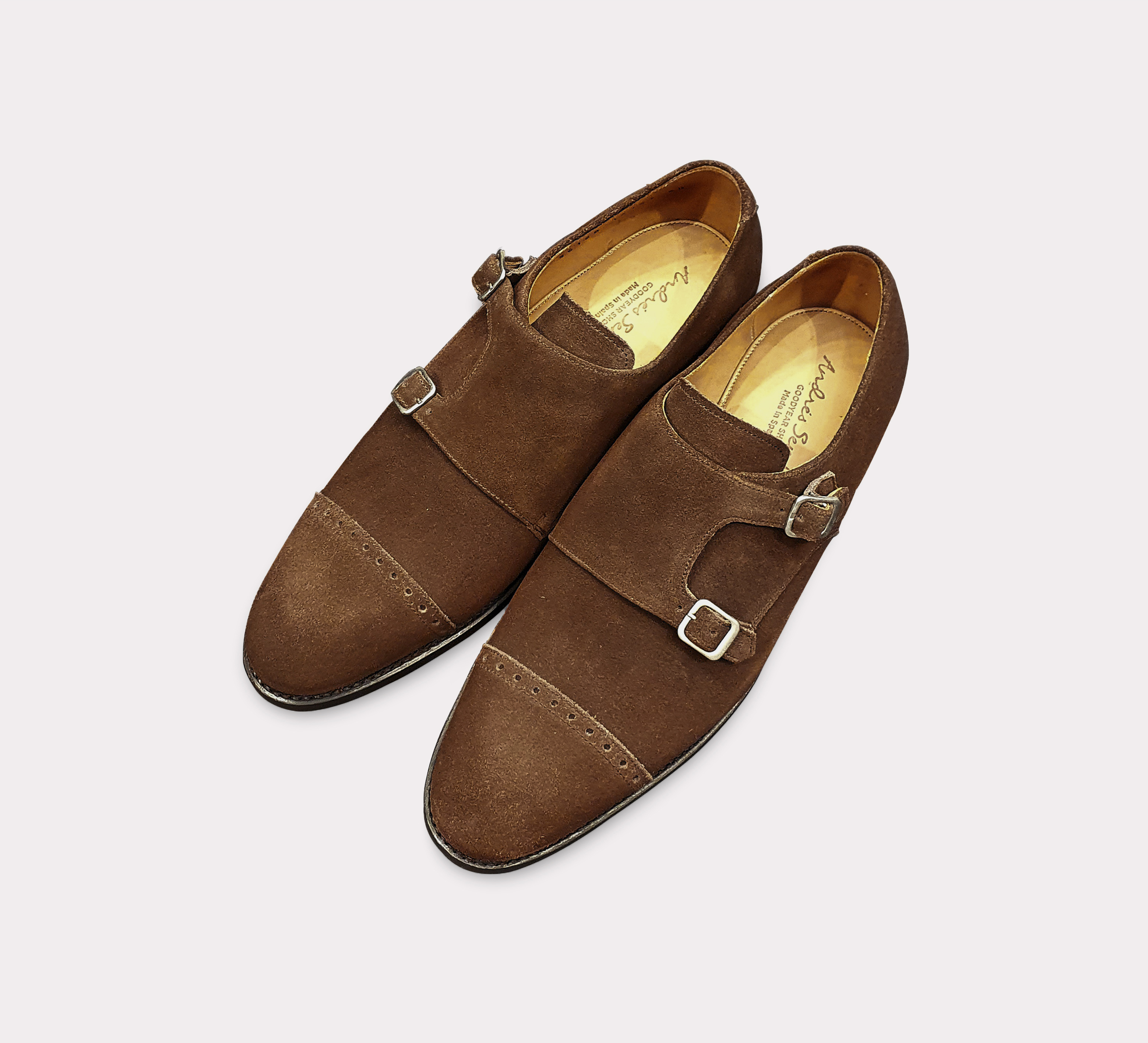 suede double monk