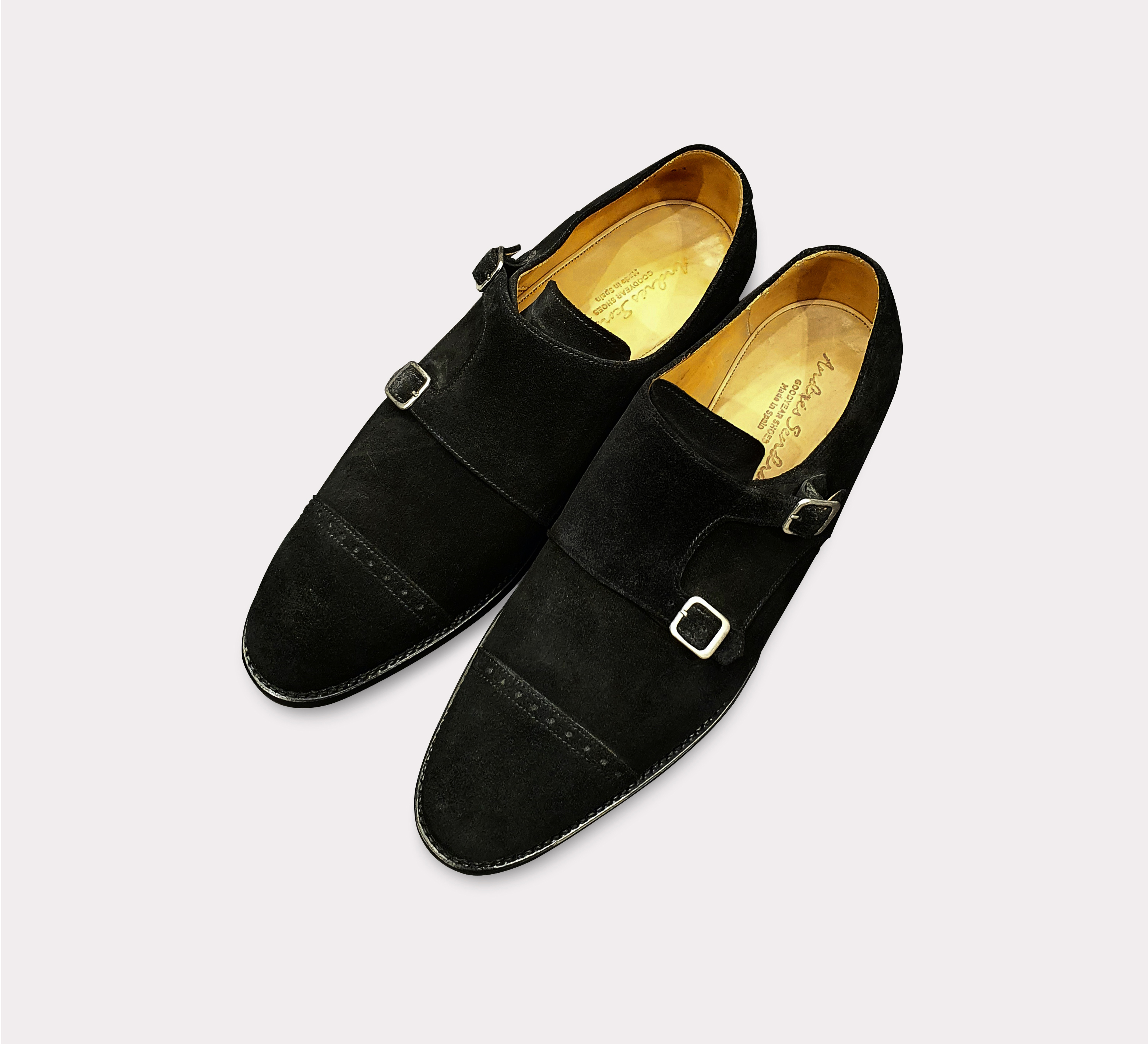 suede double monk