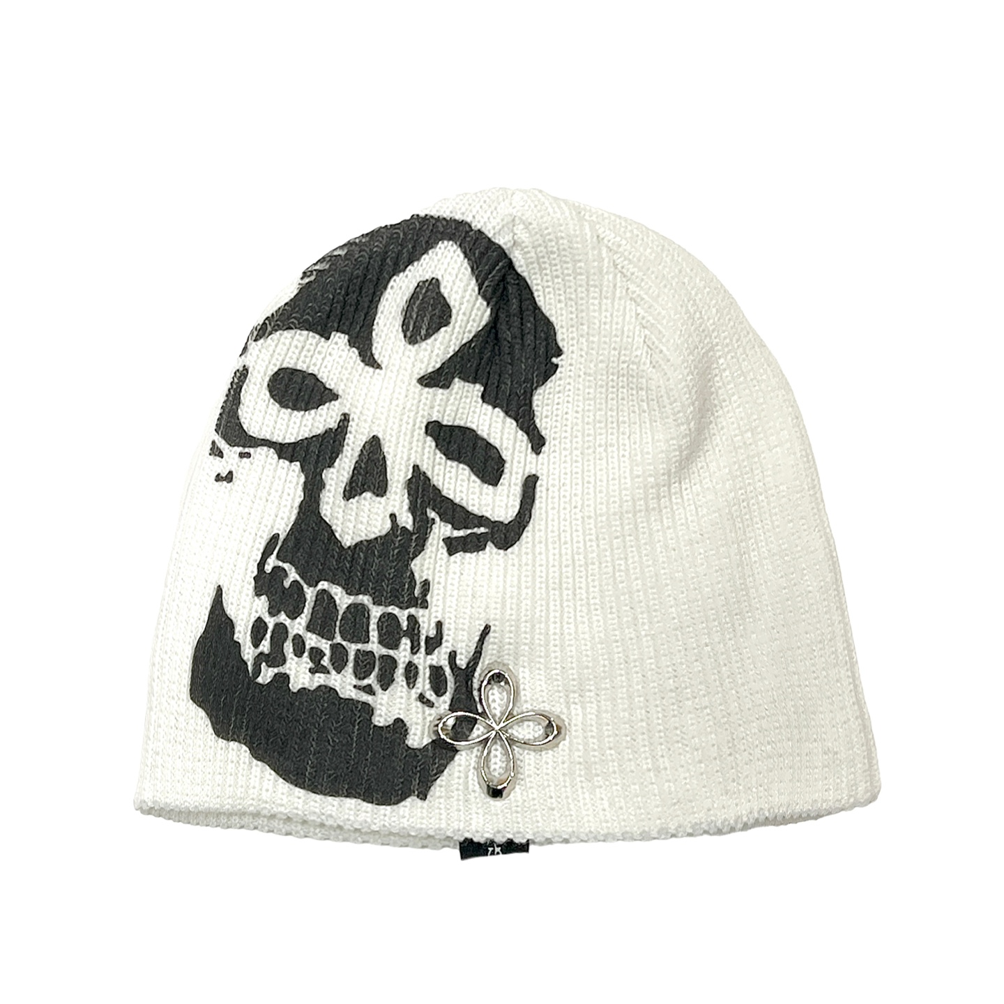 surgery clover skull beanie 'white'