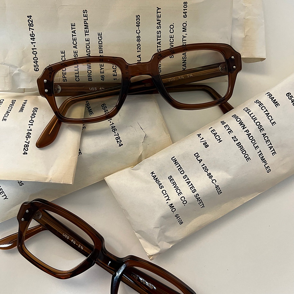 Vintage 1974 Military Sunglasses - Black/Silver Frame, Green Lenses, Made In USA, Unisex Adult